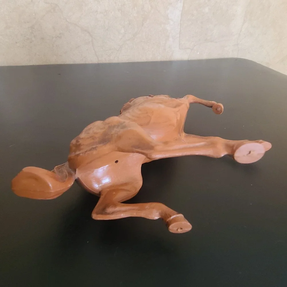 Vintage Hartland‎ Rearing Horse Figurine Faux Wood Grain Brown Equestrian Decor